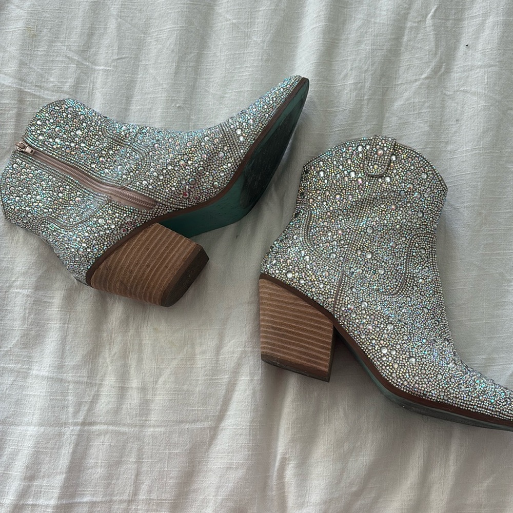 Betsey Johnson Emory Rhinestone Western Boot